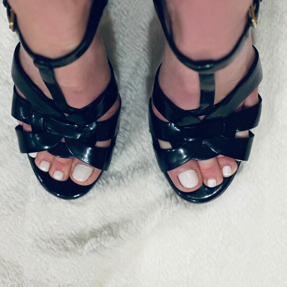 YSL Tribute Sandal - Black Patent 39.5 - Picture 7 of 9